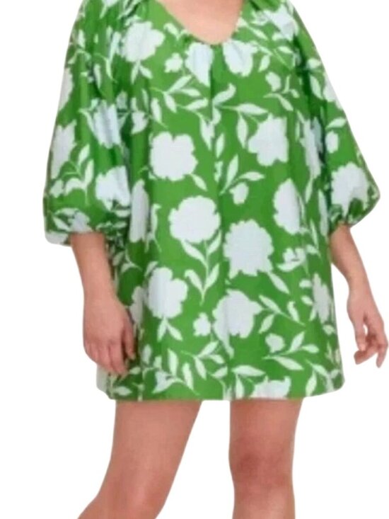 kate spade Dresses & Skirts - Kate Spade X Target Green Floral Poplin Puff Sleeve Mini Dress XL Vacation